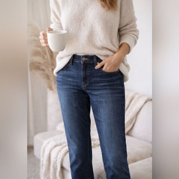 Kut from the Kloth Denim - Kut From The Kloth Catherine Dark Wash Straight Leg Jeans 12 Classic Casual Deni